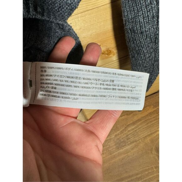 Abercrombie & Fitch Men's Charcoal Gray Wool Blend Knitted Shawl Collar Pullover - Picture 8 of 12